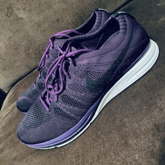 Nike FLyknit Trainer Racer Mens 11.5 US 45.5 EUR Night Purple - Picture 6 of 13